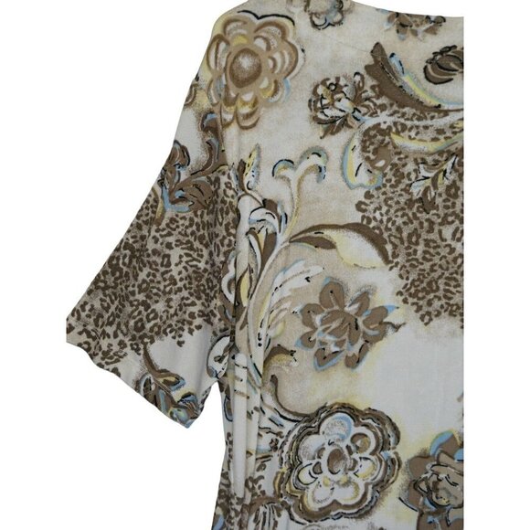 Chico’s Travelers Short Sleeve‎ Slinky Knit Pullover Top Blouse Size 3 Tan - Picture 5 of 8